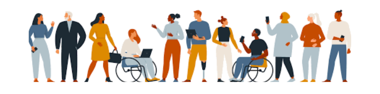 Graphic of a diverse group of people