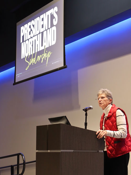 Dr Crowe at podium