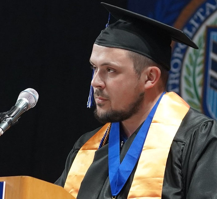 6 p.m. student speaker Aden Bakken of MCC-Online 