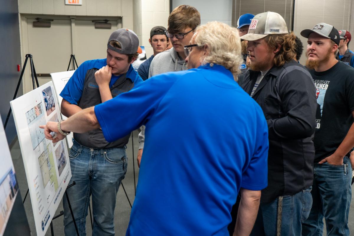 Instructor David Patience and students