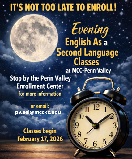 It's not too late into evening classes.  Enroll by Febrary 17