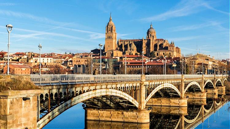 Picture of Salamanca Roman bridge and cathedral